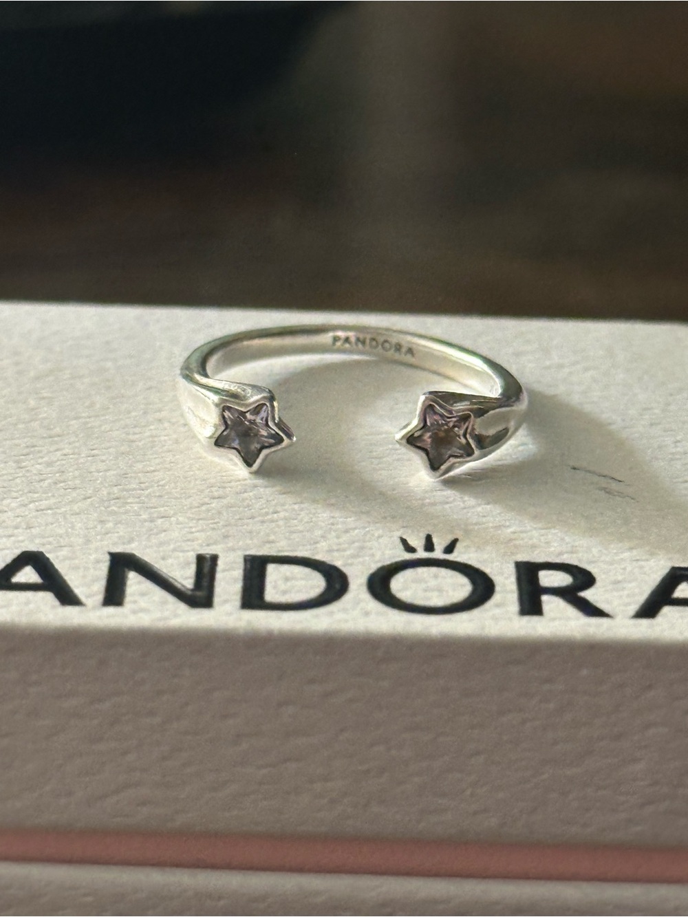 Pandora Sterling Silver Open Star Ring size 8